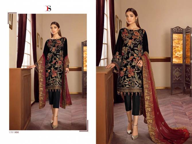 Deepsy Baroque Velvet New Exclusive Wear Fancy Embroidery Pakistani Salwar Suits Collection